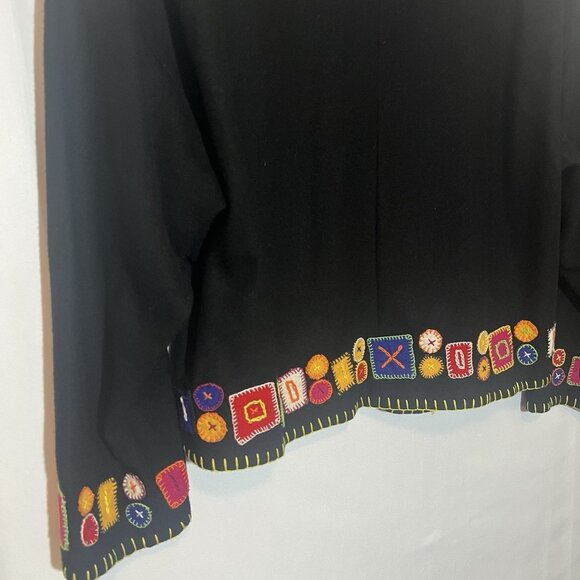 Breeches Women’s Wool Blend Vintage Jackets Médium Size Black Embroidery - Picture 9 of 10